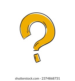 Fragezeichen-Symbol im Doodle-Stil. Hilfesymbol. FAQ-Zeichen auf weißem Hintergrund.