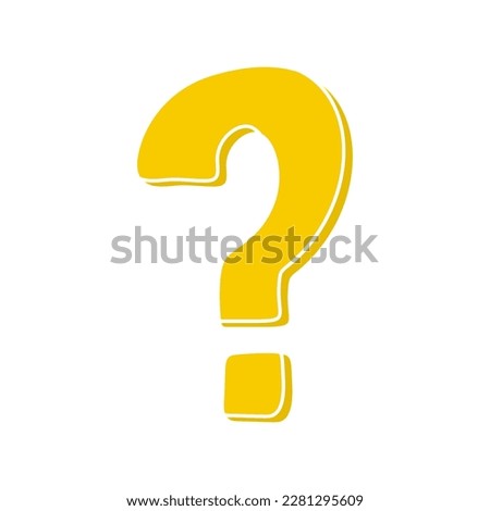 Question mark icon in doodle style. Help symbol. FAQ sign on white background.