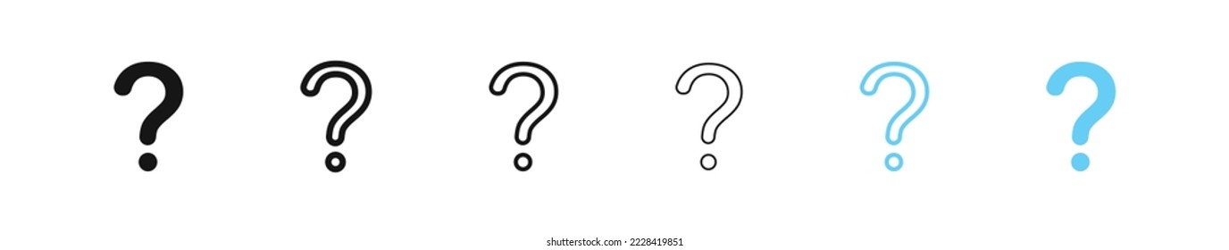 Fragezeichen-Symbol Faq Symbol. Symbole für blaue und schwarze Informationen. Abfragezeichen. Vektor-Einzelzeichen.