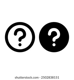 Question mark icon, filled and outlined, vector design