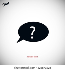 question mark icon, flat design best vector icon