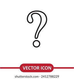 Icono de signo de interrogación ilustración de línea plana sobre fondo blanco.
