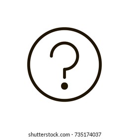 Question mark icon flat icon. Single high quality outline symbol of info for web design or mobile app. Thin line signs of technology for design logo, visit card, etc. Outline logo of help