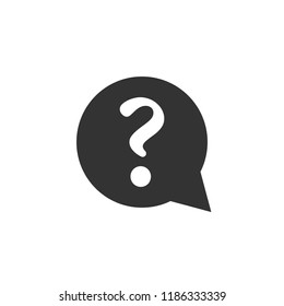 Question mark icon in flat style. Discussion speech bubble vector illustration on white isolated background. Question business concept.