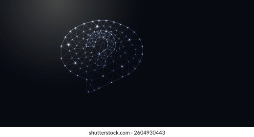 Question mark icon form lines, black and white background triangles and particle style design. Illustration vector
