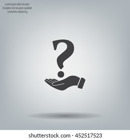 question mark icon in hand