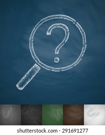 question mark icon. Hand drawn vector illustration. Chalkboard Design