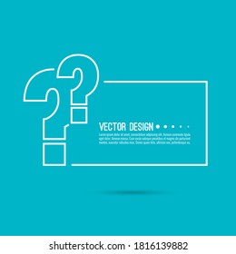 Question mark icon. Help banner. FAQ sign on blue background. vector. minimal, outline. Quiz symbol.