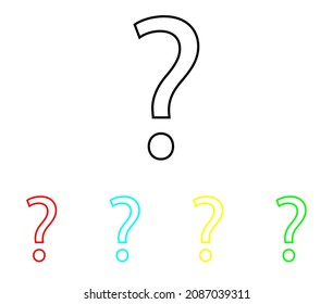 Question Mark Icon - Help Sign for web site design, logo, app, UI. Set elements in colored icons. Question mark icon illustration on white background