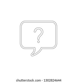 Question mark icon. Help speech bubble. simple flat vector icon illustration. outline line symbol - editable stroke