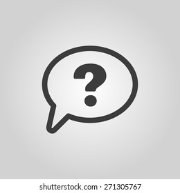 The question mark icon. Help speech bubble symbol. Flat Vector illustration