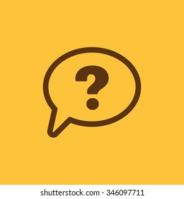 The question mark icon. Help speech bubble symbol. Flat Vector illustration