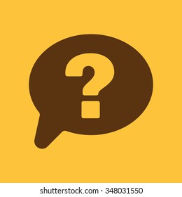 The question mark icon. Help speech bubble symbol. Flat Vector illustration