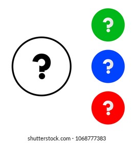 Question mark icon. Help symbol. FAQ flat sign on white background.
