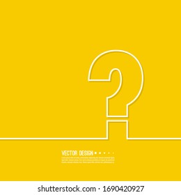 Question mark icon. Help symbol. FAQ sign on  yellow background. vector. minimal, outline. Quiz symbol.