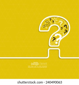 Question mark icon. Help symbol. FAQ sign on a yellow background. vector