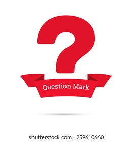 Question mark icon. Help symbol. FAQ sign. Banner of the ribbon. vector