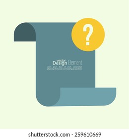 Question mark icon. Help symbol. FAQ sign. vector. Blank scroll for text and messages.