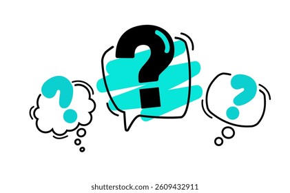 Question mark icon. Help symbol. FAQ sign. minimal outline. vector illustration in flat style.