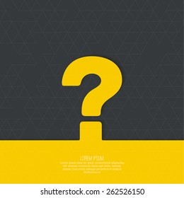 Question Mark Icon. Help Symbol. FAQ Sign On A Yellow Background. Vector