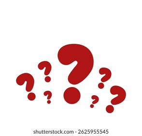 Question mark icon. Help symbol. FAQ sign. minimal outline. red. vector illustration in flat style.