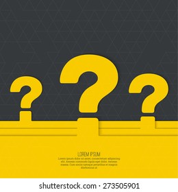 Question mark icon. Help symbol. FAQ sign on a yellow background. vector