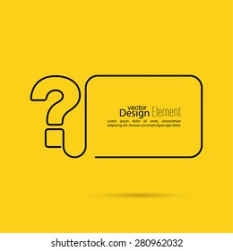 Question mark icon. Help symbol. FAQ sign on a yellow background. vector. minimal, outline.