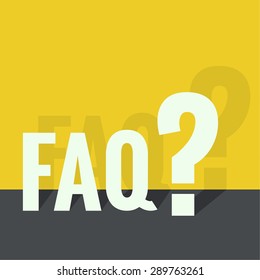 Question mark icon. Help symbol. FAQ sign on a yellow background. vector. 