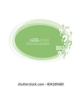 Question mark icon. Help symbol. Quiz vector. Banner roundish form. 