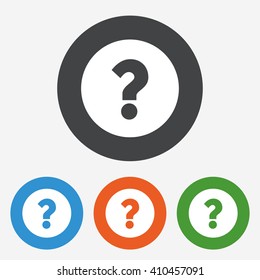 Question mark icon. Help symbol. FAQ circle buttons with flat sign. Vector