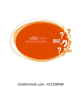 Question mark icon. Help symbol. Quiz vector. Banner roundish form. 