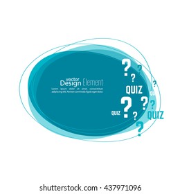 Question mark icon. Help symbol. Quiz vector. Banner roundish form. 