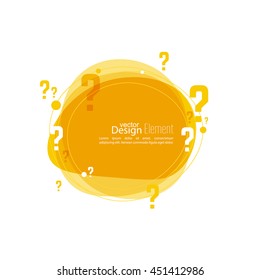 Question Mark Icon. Help Symbol. FAQ Sign On Background. Vector. Banner Roundish Form