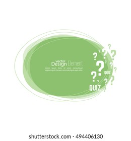 Question mark icon. Help symbol. Quiz vector. Banner roundish form. 