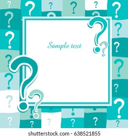 Question mark icon. Help symbol. Mint background with Question mark and place for your text.  Vector Illustration