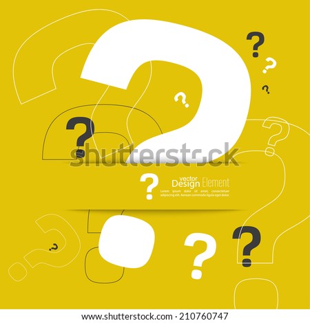 Question mark icon. Help symbol. FAQ sign on a yellow background.