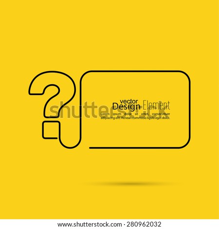 Question mark icon. Help symbol. FAQ sign on a yellow background. vector. minimal, outline.