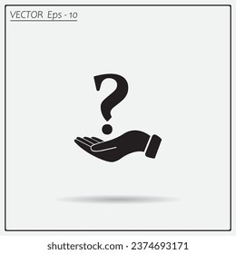 question mark icon holding by realistic hand