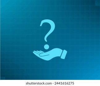 question mark icon holding by realistic hand
