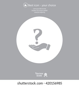 question mark icon holding by realistic hand