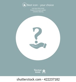 question mark icon holding by realistic hand