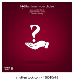 question mark icon holding by realistic hand