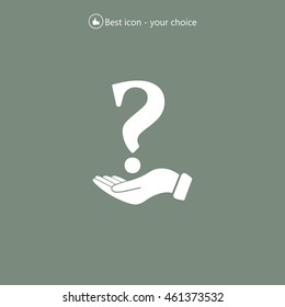 question mark icon holding by realistic hand