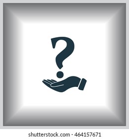 question mark icon holding by realistic hand