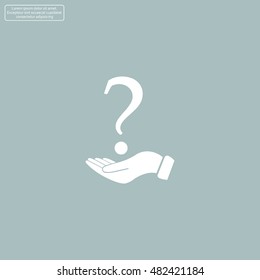 question mark icon holding by realistic hand