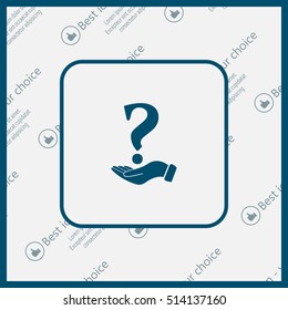question mark icon holding by realistic hand
