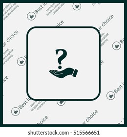 question mark icon holding by realistic hand