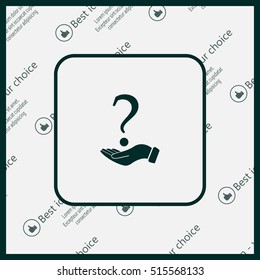 question mark icon holding by realistic hand