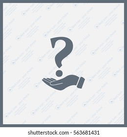 question mark icon holding by realistic hand