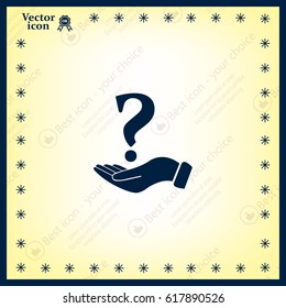 question mark icon holding by hand